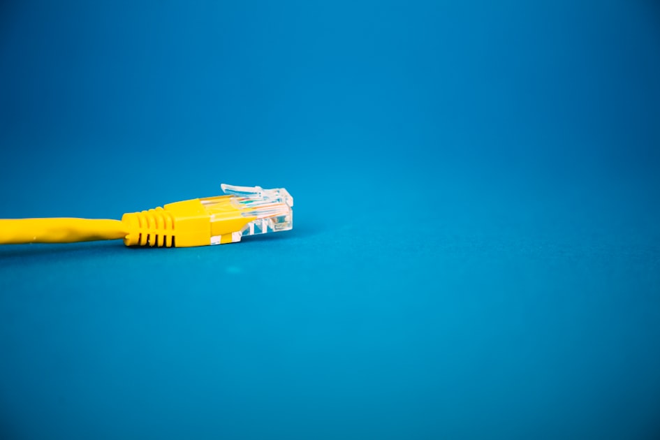 LAN cable on blue wallpaper minimal design — Lắp Mạng Viettel Pavilion & Zenpark